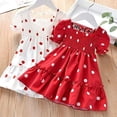 thumbnail image 2 of Styles I Love Little Girls Short Sleeve Polka Dots Print Ruffle Smocked Dress, 2 Colors (White, 140/6-7 Years), 2 of 3