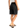 thumbnail image 5 of Women's Bermuda Shorts with Pockets High Waisted Knee Length Casual Athletic Walking Workout Lounge Shorts, 5 of 6