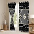 thumbnail image 3 of Erosebridal Bohemian Aztec Black Out Curtains, Gray Black Aesthetic Curtains Pack of 2 (42x63 Each), 3 of 6
