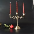 thumbnail image 2 of Wedding Gold, Silver, Copper Retro Bar Table Metal Romantic Wedding Decoration Simple Candlestick - Blue bronze color, 2 of 6
