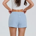 thumbnail image 3 of Women Shorts Plaid Print Button Front Pajama Bottoms Polyester Spandex Summer Sleepwear Beach Party Wear, 3 of 5