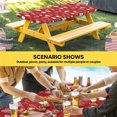 thumbnail image 6 of Valentines Table Cloths for 6 Foot Rectangle Tables, Romantic Red Love Heart Patio Waterproof Elastic Fitted Tablecloths, Washable Rectangular Table Cover for Camping, 6 of 8
