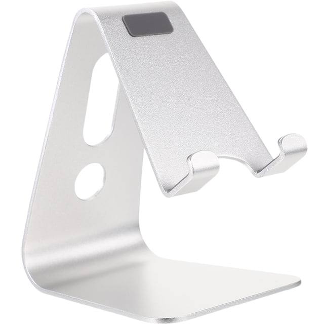 Adjustable Aluminum Stand Multi-Angle Cell Phone Holder Cradle Dock Stand for iPhone 7 6 6s Plus 5 5s 5c Tablets Android Smartphone Universal Phone Stand (Silver)