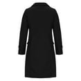 thumbnail image 5 of UTSJKR Women's Winter Wool Blend Trench Coat Casual Lapel Woolen Coats Trendy Mid-Length Single Breasted Jackets Business Dressy Work Peacoats Black L, 5 of 6