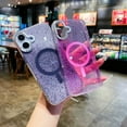 thumbnail image 6 of for iPhone 16 Plus Case, Compatible with MagSafe Clear Glitter Magnetic Military Grade Drop Protection Anti Yellowing Slim Case Shockproof Protective Sparkly Women Girls Cover - Green, 6 of 7