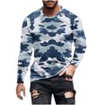 thumbnail image 5 of Dagegui Men's Camo Long Sleeve Fall Shirts Casual Crewneck Pullover Shirt Slim-Fit Camouflage Print Athletic Tees Tops Outdoor Vacation Travel T-Shirts Navy S, 5 of 5