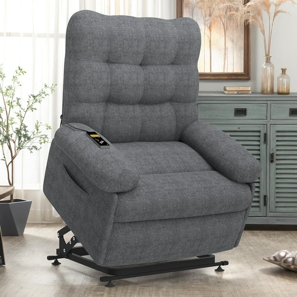 SYNGAR ELECTRIC Oversized Power Lift Recliner Chair with Massage Heat and 2 Cup Holders Blue Walmart Business Supplies