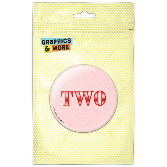 Two Birthday Diamond Pattern Red Refrigerator Button Magnet