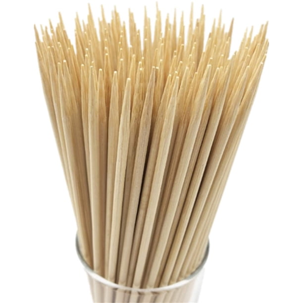 HOPELF Brochetas de bambú natural de 6 pulgadas para barbacoa, aperitivo, fruta, cóctel, brocheta, fuente de chocolate, parrilla, barbacoa, cocina, manualidades y fiestas. Φ = 4 mm, más opciones de ta