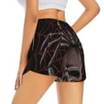thumbnail image 3 of Bixox Women's Spider with Skull pattern 2 in 1 Running Shorts - Lightweight Athletic Workout Gym Yoga Shorts Liner with Pockets - XX-Large, 3 of 7