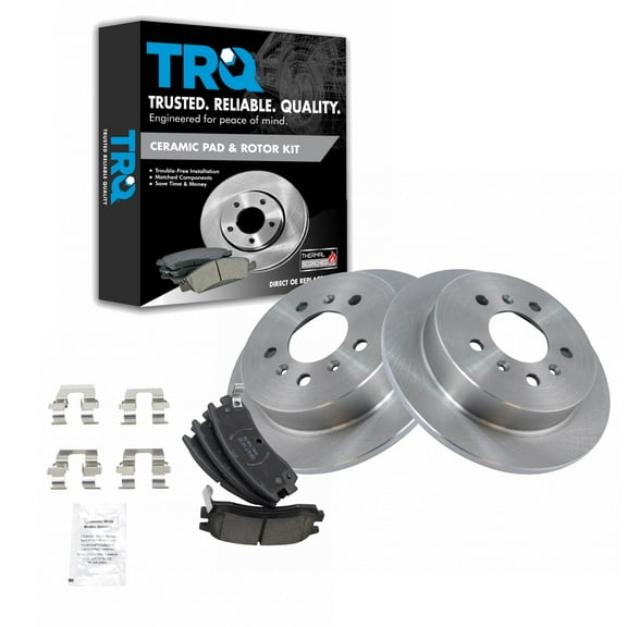 TRQ Rear Brake Pad & Rotor Kit Brake Pads Brake Rotor Ceramic Fits Select 2009 Buick LaCrosse 2006-2010 Chevrolet Impala 2006-2007 Monte Carlo