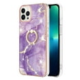 thumbnail image 2 of SaniMore for iPhone 13 Pro 6.1" 2021 Case with 360 Degree Rotating Metal Ring Shockproof TPU Backplane Marble Pattern Luxury Fashion Anti-drop Cover For iPhone 13 Pro, Darkpurple, 2 of 4