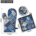 thumbnail image 6 of Pioneer Flower Floral Print Pattern Kitchen Oven Mitt and Pot Holder Sets 2 Pcs for Baking, Cooking and Grilling, Heat Resistant Up To 392 °F, 6 of 7