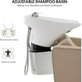 thumbnail image 4 of BarberPub Backwash Shampoo Station Chair, Adjustable Ceramic Wash Bowl Sink Chair for Spa Beauty Salon 9303 Beige, 4 of 6