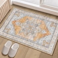 thumbnail image 2 of Toyoso 2x3 Machine Washable Area Rug, Soft Polyester Vintage Medallion Distressed Accent Rug, Non-Slip Oriental Floral Carpet, Burnt Orange, 2 of 8
