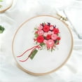 thumbnail image 1 of Full Range Embroidery Kit with Stamped Cloth and Floral Design DIY Gift for Family and Friends, 1 of 2