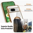 thumbnail image 2 of Compatible with Google Pixel 7 5g Cell Phone Case Ultra Slim Thin with 360°Finger Ring Stand Metal Electroplated Soft TPU Frame Full Body Shock-Absorption Bumper Hard Back Mobile Cover-White, 2 of 7