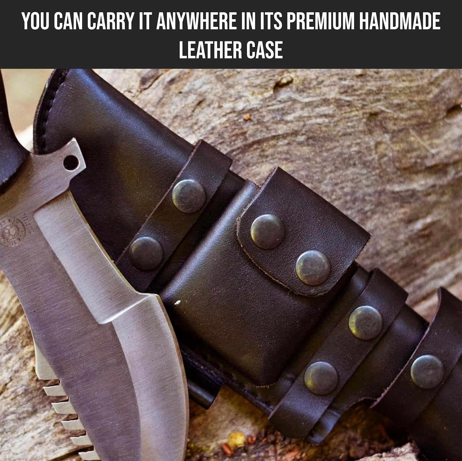 Handmade D2 Steel Tracker Knife 12" - Full Tang Fixed Blade - Micarta Handle & Leather Sheath - Bushcraft Outdoor Camping & Survival Hunting Knife - Collector Hunter Gifts