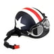 thumbnail image 3 of Casco de moto semiabierto con gafas, visera, bufanda, motociclista, 3 of 8