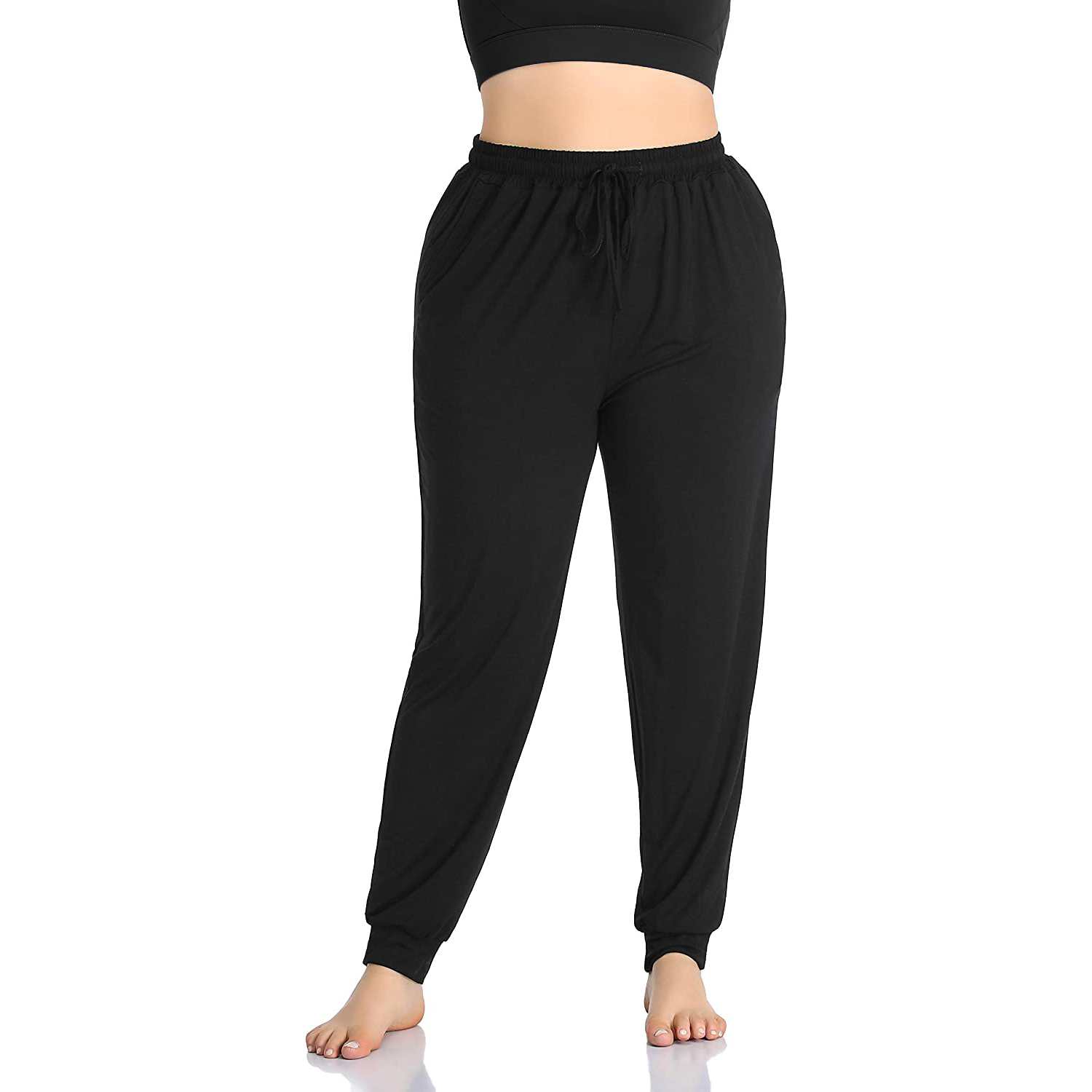 PlnotmeWomen's Plus Size Soft Pajama Pants Lounge Joggers Yoga Loose