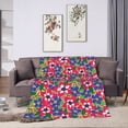 thumbnail image 2 of XMXY Fleece Throw Blanket for Couch, Colourful Simple Flowers Lightweight Plush Fuzzy Cozy Soft Bed Blankets and Throws for Sofa, 50"x40" inches, 2 of 8