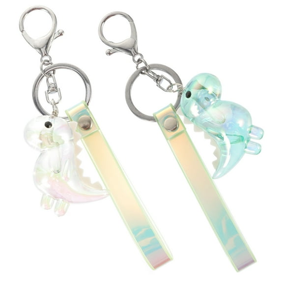 HIAKDOFT Dinosaur Keychain Light Green 2Pcs 6.3x1.97x1.77In