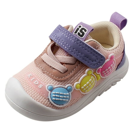 

Fashion Shoes Casual Soft Sole Flat Sports Shoes With Hook&Loop Straps For Girls Low Top Fashion Printed Breathable Non Comfy Childs Shoes