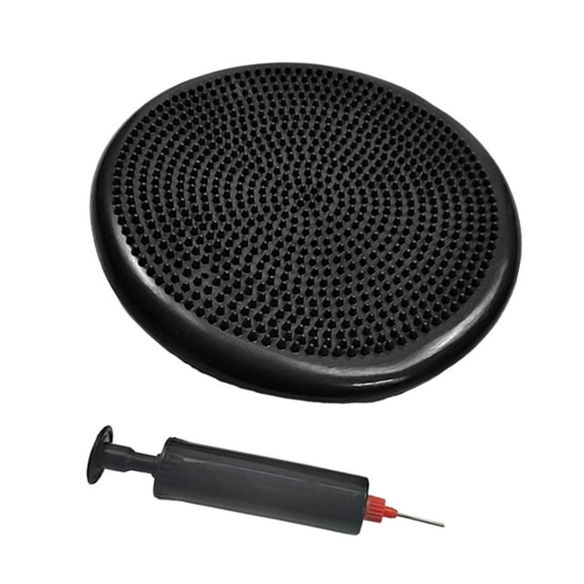 Lipstore Balance Mat Inflated Balance Disc Stability for Gymnastics Men Women Fitness Black