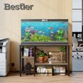 thumbnail image 3 of Bestier 55 Gallon Fish Aquarium Tank Stand with Power Outlets, 3-Tier Heavy Duty Metal Reptile Stand Reversible Storage Shelf, 3 of 8