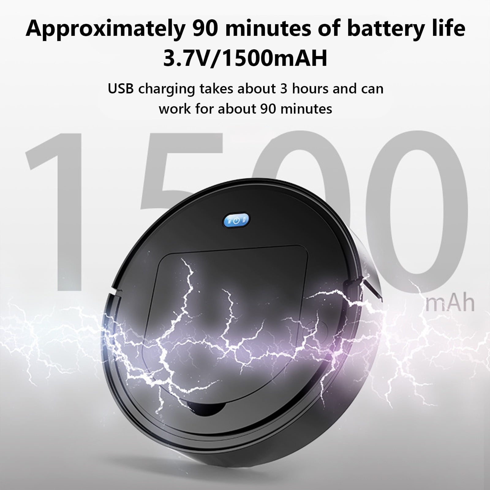 Nkmbld Robot Vacuum with Low Noise Operation Sweeping Robot Household Wireless Intelligent Cleaning Machine Five in One Vacuum Cleaner, Black
