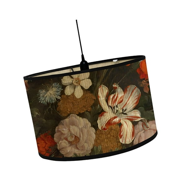 LAMIRO Drum Lamp Shade for Floor Lamps,Bamboo Lamp Shade,Medium Drum Lampshade,Vintage Hand Craft Light Cover for Chandeliers Living Room Cafe Style B