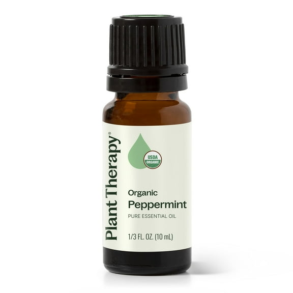 Plant Therapy Organic Peppermint Essential Oil, 100% Pure, USDA Certified Organic, Aromatherapy for Diffuser, Skin, Hair, 10 mL (1/3 oz)
