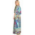 thumbnail image 2 of HAPPY BAY Women's Summer Loungewear African Beach Cover Up Slit Dress Home Wear Maxi Dresses Caftans for Women 2X-3X Cyan, Floral, 2 of 6