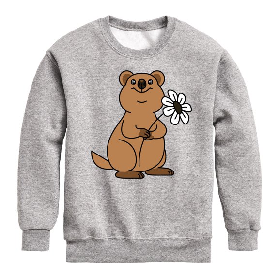 Quokka Flower  - Toddler And Youth Crewneck Fleece Sweatshirt