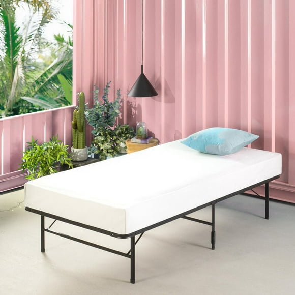 Base de lit plateforme pliable en métal Zinus SmartBase, simple, 14 po, portable, aucun outil ni sommier requis, noir