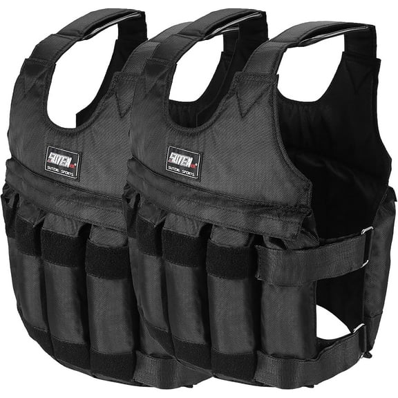 110LB Weighted Vests Workout Vests, Adjustable Body Weight Vest with Reflective Stripe Running Vest for Men Women Strength Training, Training Workout, Jogging, Walking