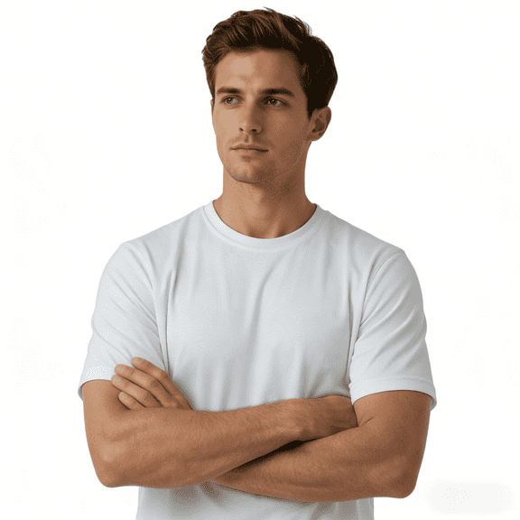 ZBORIBER Men's Quick-Dry Fit Gym Wicking Athletic Workout Short-Sleeve T-Shirts Sizes S-3XL,White