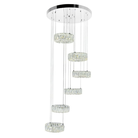 CWI Lighting Madeline Contemporary Metal LED Chandelier in Chrome