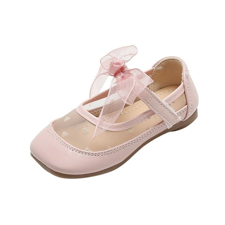 

TAIAOJING Girl s Dress Shoes Summer And Autumn Boots Cute Flat Lace Bow Hook Loop Comfortable Breathable Leisure