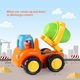thumbnail image 4 of 4 Pack Friction Powered Cars Construction Vehicles Toy Set Cartoon Push and Go Car Tractor, Bulldozer, Cement Mixer Truck, Dumper for Year Old Boy Gir, 4 of 4