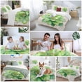 thumbnail image 5 of Green Succulent Bedding Duvet Cover Set King Size 4 Pieces Green Leaves Plants Abstract Art Bedding Set with Zipper Closure, 1 Comforter Cover 92x106 Inches 1 Flat Sheet & 2 Pillow Cases, 5 of 7
