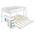 thumbnail image 5 of Bunk Bed with Twin size Trundle, Storage and Desk for Boys/Girls/Teens Bedroom, Low Wood Bed Frame with Safety Guardrail, No Box Spring Needed with Trundle, 5 of 10