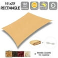 thumbnail image 2 of IC ICLOVER 16' x 20' Waterproof Sun Shade Sail Rectangle Canopy Awning Shelter Polyester Fabric Cloth for Patio Yard Deck Pergola Outdoor Sun Sail Shade 98% UV Block Sunshade - Sand, 2 of 8