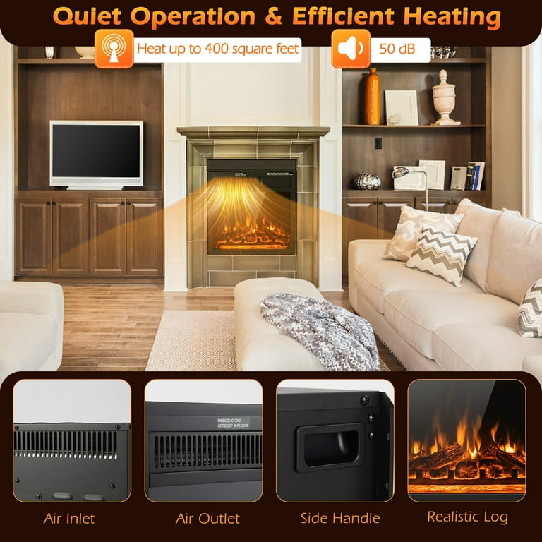 Costway 18'' Electric Fireplace Insert 5100 BTU Freestanding Heater with  Remote Control - Walmart.com