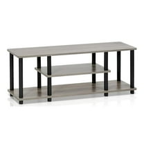 Maklaine Turn-N-Tube Wood Entertainment TV Stand for TV up to 50" in Oak Gray