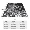 thumbnail image 3 of Bixox Fleece Blanket Gothic Skull Floral Art Pattern Super Soft Double-Sided Microfiber Flannel Blanket for Sofa, Bed, Couch,Suitable for All Seasons - 60"x50", 3 of 5