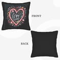 thumbnail image 6 of Set of 2 Decorative Throw Pillow Covers 18x18in - Vibrant Pink Heart with Floral Design Perfect for Couch Bed or Car, 6 of 8