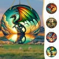 thumbnail image 2 of JoyMoreHome Celestial Dragon Pattern Suncatcher Stained Glass,Hanging Stained Glass for Windows,8inch Sun Catcher Garden Hangings Ornaments Decor for Home, 2 of 7