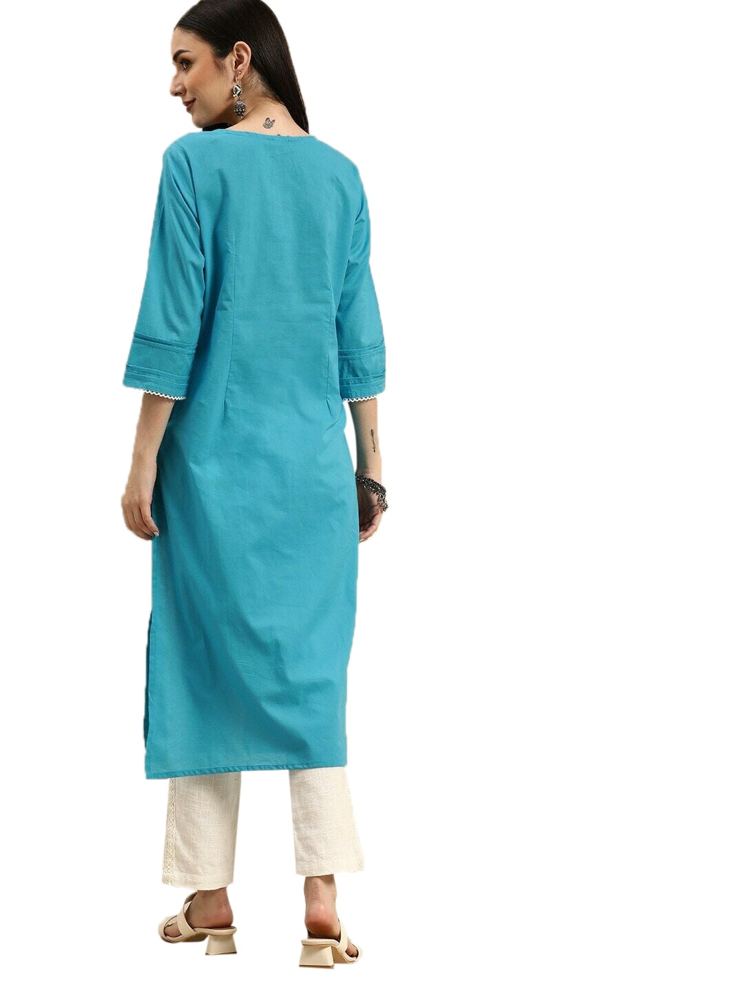 Washable Fabric Regular Fit Comfortable Designed Plain Sky Blue Ladies  Cotton Kurti at Best Price in Mumbai | Rushda Collection
