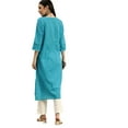 thumbnail image 2 of eloria Women's Fashion Round Neck Neck Design Indian Stylish Solid Kurti Dress, 2 of 5